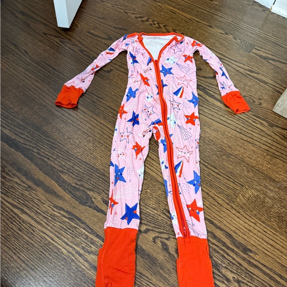 Little Sleepies Pink and Red Footies Pajamas